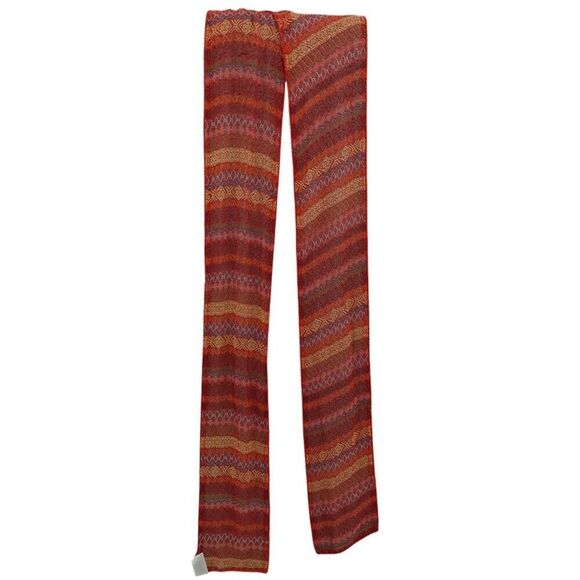 Talbots Geometric Red Orange Beaded Scarf - Picture 5 of 7